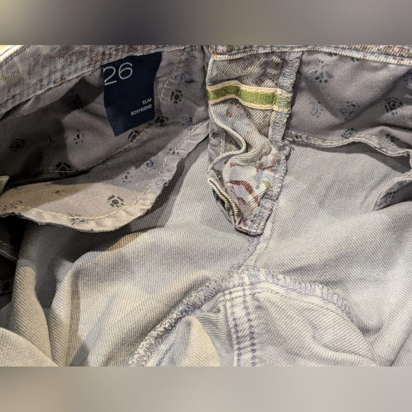 Anthropologie The Slim Boyfriend Jeans by Pilcro, blue with boho print Size 26 - Picture 12 of 17